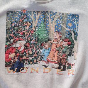 Christmas Sweater Vintage Wonder Sweatshirt Sz L Mary Engelbreit